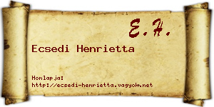 Ecsedi Henrietta névjegykártya