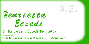 henrietta ecsedi business card
